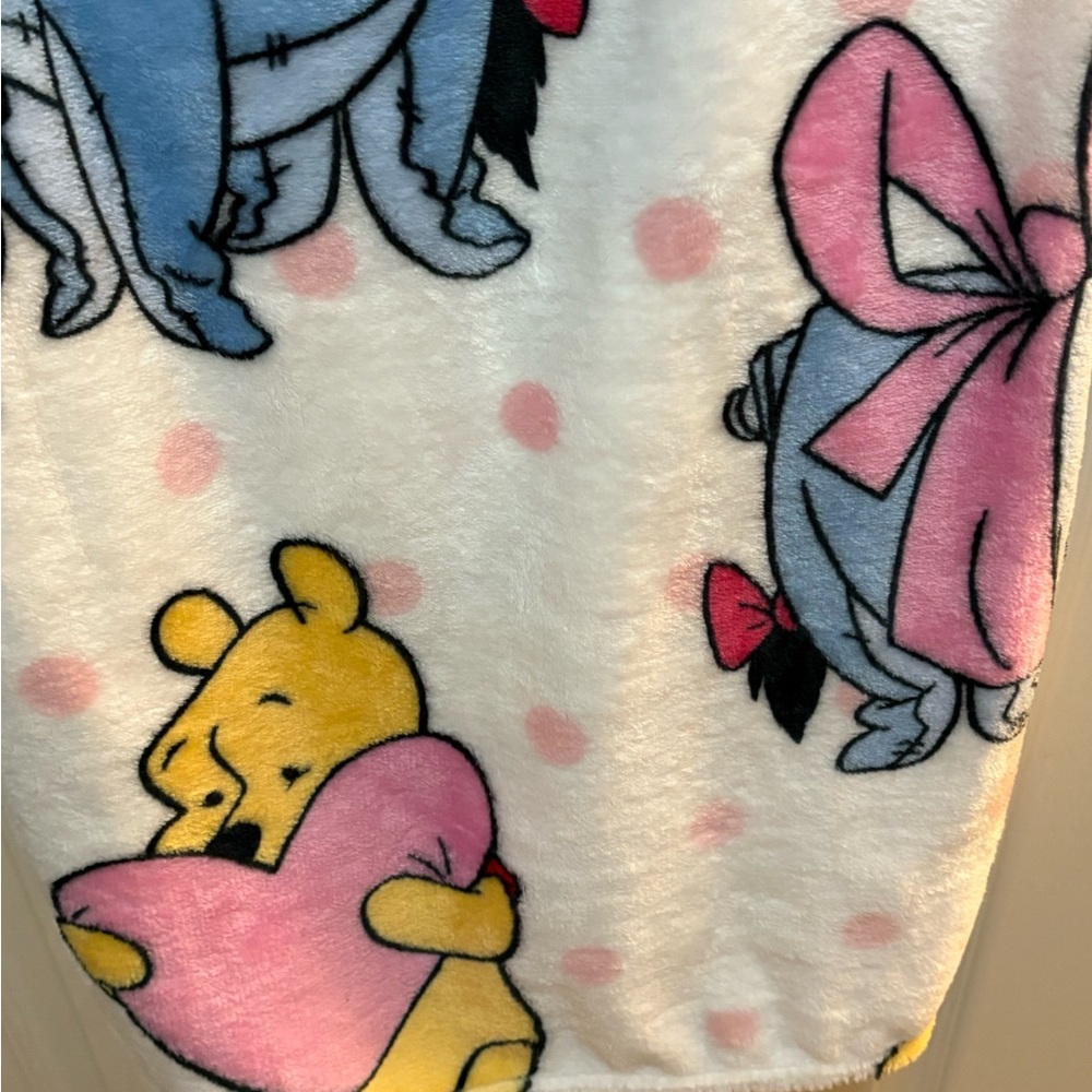 Disney Winnie the Pooh Heart Valentine’s Day Soft Plush Throw Blanket - Picture 5 of 6